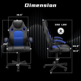 img 3 attached to Ninecer High Back Ergonomic Office Chair for Adults - 330 lbs Weight Capacity, Comfortable Home Office Desk Chair for Teens, Affordable Computer Gaming Chair with Lumbar Support - Blue