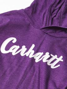 img 1 attached to 👚 Carhartt Sleeve Hoodneck T-Shirt Heather for Girls: Clothing, Tops, Tees & Blouses