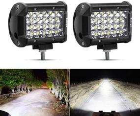 img 4 attached to Safego LED Light Bar Pods - Ultra-Bright 4inch 72W 7200Lm, Spot Beam Driving Fog Off Road Lights, Waterproof Work Lights for Trunk ATV UTV SUV Boat - 2Pcs