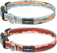 🐶 scenereal soft dog collar: adjustable, comfortable, and safe with quick release buckle - featuring cute artistic landscape pattern logo