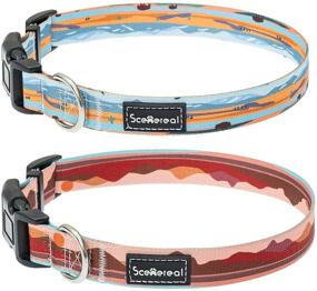 img 4 attached to 🐶 SCENEREAL Soft Dog Collar: Adjustable, Comfortable, and Safe with Quick Release Buckle - Featuring Cute Artistic Landscape Pattern