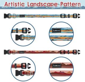 img 1 attached to 🐶 SCENEREAL Soft Dog Collar: Adjustable, Comfortable, and Safe with Quick Release Buckle - Featuring Cute Artistic Landscape Pattern