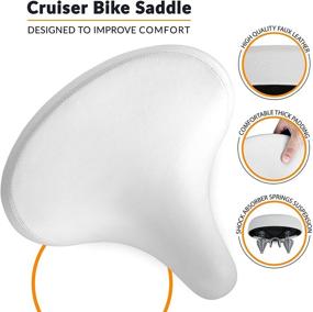 img 3 attached to 🚲 Bikeroo Extra Wide Cruiser Bike Seat with Suspension - Comfortable Replacement Bicycle Saddle for Women and Men - Great for Optimal Softness