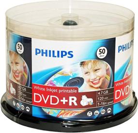 img 2 attached to High-Quality Philips 16X DVD+R Media 50 Pack 📀 - White Inkjet Printable - Versatile Cake Box Packaging (DR4I6B50F/17)