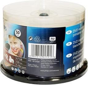 img 1 attached to High-Quality Philips 16X DVD+R Media 50 Pack 📀 - White Inkjet Printable - Versatile Cake Box Packaging (DR4I6B50F/17)