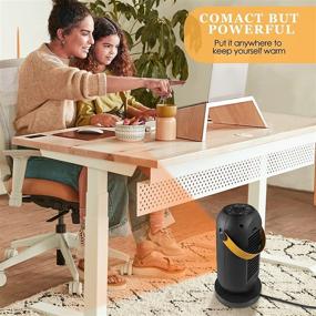 img 1 attached to 1200W Ceramic Space Heater for Office Indoor Use Home Bedroom Desk Garage with 3 Modes, PTC Small Oscillating Space Heaters with Thermostat – Space Heater for Better Comfort and Energy Efficiency