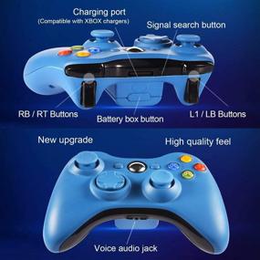 img 1 attached to 🎮 Astarry Wireless Controller for Xbox 360 - 2.4GHZ Gamepad Joystick (Blue)