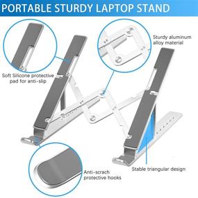 img 1 attached to 💻 SONNLYH Foldable Portable Laptop Stand - Adjustable Aluminum Ergonomic Desktop Riser for 10-15.6 Inch Laptops and Tablets (Silver)