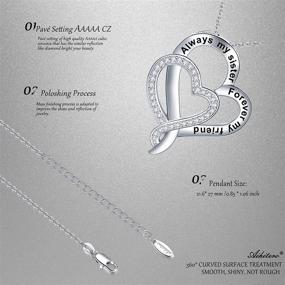 img 2 attached to 🎁 Aihitero Christmas Sister Gifts: Always My Sister Forever My Friend Love Heart Pendant Necklace, Fashion Jewelry for Women Girls - Perfect Birthday Anniversary Thanksgiving Xmas Presents from Brother or BFF