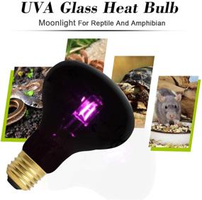 img 2 attached to 🌙 OMAYKEY 75W 2-Pack Infrared Moonlight Heat Lamps with Black Glass Cover for Reptile Amphibian and Other Animal Heating Needs