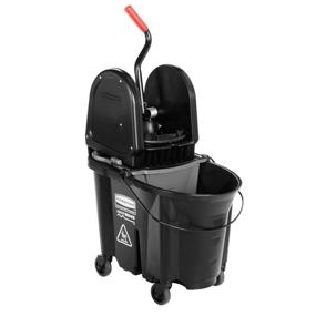 img 3 attached to 🧹 Rubbermaid Commercial WaveBrake 2.0 35 QT Down-Press Mop Bucket and Wringer, Black (1863898) - Efficient Cleaning Solution for Commercial Spaces