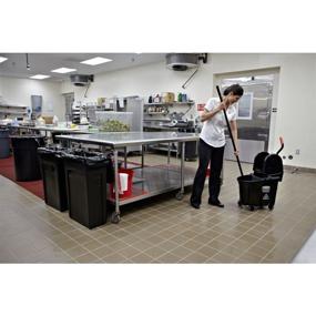 img 1 attached to 🧹 Rubbermaid Commercial WaveBrake 2.0 35 QT Down-Press Mop Bucket and Wringer, Black (1863898) - Efficient Cleaning Solution for Commercial Spaces