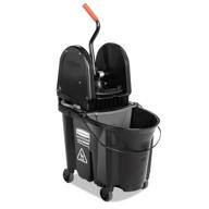 🧹 rubbermaid commercial wavebrake 2.0 35 qt down-press mop bucket and wringer, black (1863898) - efficient cleaning solution for commercial spaces logo