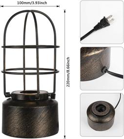 img 2 attached to 💡 Haian Vintage Wrought Iron Edison Desk Lamp: 3 Way Dimmable Touch Table Lamp for Steampunk Industrial Décor in Living Room - LED Bulb Not Included