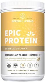 img 4 attached to 🌱 Epic Plant Based Protein & Superfoods Powder by Sprout Living - Vanilla Lucuma Flavor with 19g Organic Protein, Vegan, Non-GMO, Gluten Free, Low Sugar - 2lb, 26 Servings