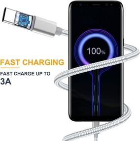 img 3 attached to 🔌 High-quality USB Type C Cable (3 Pack, 6Ft) - Fast Charger Cord for Samsung Galaxy, LG, Moto Z2, Google Pixel and More