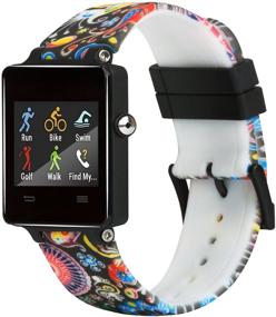 img 4 attached to Honecumi Colorful Pattern Bands with Metal Clasp - Compatible with Garmin Vivoactive & Vivoactive Acetate Smart Watch. Stylish Bracelet Wristband Replacement Accessory for Women & Men.
