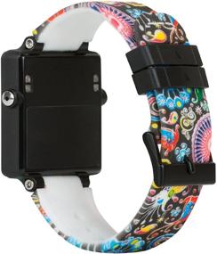 img 1 attached to Honecumi Colorful Pattern Bands with Metal Clasp - Compatible with Garmin Vivoactive & Vivoactive Acetate Smart Watch. Stylish Bracelet Wristband Replacement Accessory for Women & Men.