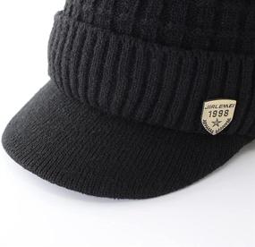img 1 attached to LLmoway Winter Knit Visor Cuff Beanie: Unisex Ski Skull Cap with Fleece Lining - Stay Warm & Stylish!