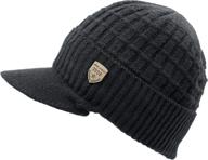 llmoway winter knit visor cuff beanie: unisex ski skull cap with fleece lining - stay warm & stylish! логотип