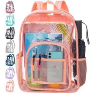 clear backpack through transparent college logo