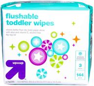 flushable toddler wipes with vitamin e & aloe - 3 packs of 48 wipes (144 total count) pre-moistened gentle flushable wipes – hypoallergenic, alcohol-free logo