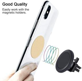 img 2 attached to 🚗 SENHAI Magnetic Car Mount Metal Plates: 8 Adhesive Plates for Cradle-Less Mount - Black, Silver, Gold, Rose Red