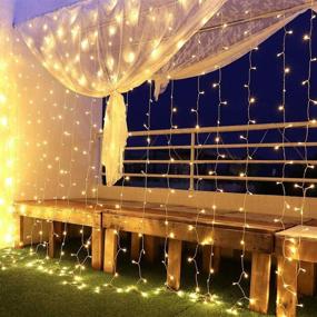 img 3 attached to LE 306 LED Curtain Lights for Bedroom Wall Window Hanging Fairy String Lights for Wedding Backdrop Patio Birthday Party, Plug in Indoor Outdoor Decorative Vertical Twinkle Lights (10x10 ft)