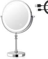 💄 uucolor rechargeable makeup mirror: usb-powered, 8 inch two sided, 1x/10x magnification, 3 color lights, touch control, 360°rotation, chrome finish logo