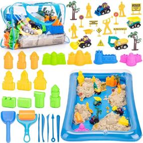 img 4 attached to 🏗️ Ultimate Building Construction Storage Sandbox for Toddlers: Enhance Creativity and Storage Solutions!