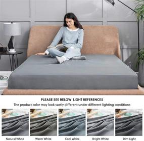 img 1 attached to 💤 Bedsure King Fitted Sheet Grey - Soft Microfiber, Wrinkle & Fade Resistant | King Size Fitted Sheet for Up to 14" Mattress (Dark Grey)