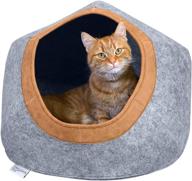 🏰 kitty city felt cat cave with large faux leather trimmed bed and lounge logo