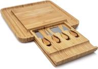 bamboo cheese board knife set logo