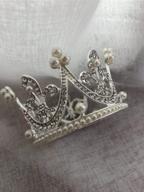 👸 sunshinesmile bridal wedding party baby pearl rhinestone mini crown tiara - perfect for the princess bride logo
