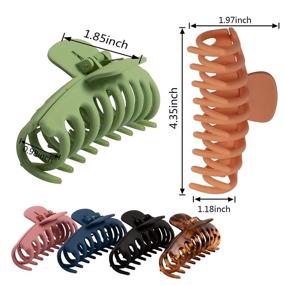 img 2 attached to 💇 Whaline Hair Claw Clip Large Matte Hair Catch - Strong Hold Hair Styling Accessories for Women Girls - 6 Pack, 4.33 Inch