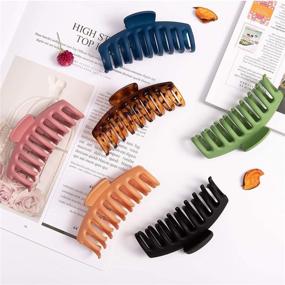 img 3 attached to 💇 Whaline Hair Claw Clip Large Matte Hair Catch - Strong Hold Hair Styling Accessories for Women Girls - 6 Pack, 4.33 Inch