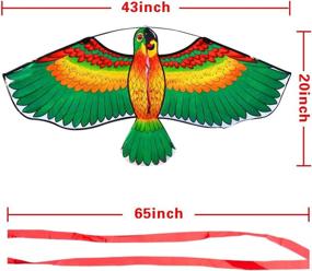 img 3 attached to 🦜 HENGDA KITE - Fun and Colorful Cartoon Green Parrot Kites for Kids with Flying Line