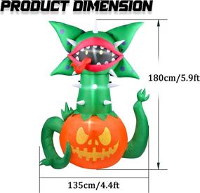img 2 attached to 🎃 Giant Halloween Inflatable Pumpkin Piranha Flower 5.9Ft: Spectacular Lighted CannibalPlant Decoration for Parties & Outdoor Décor