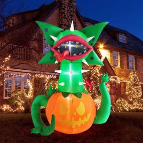 img 4 attached to 🎃 Giant Halloween Inflatable Pumpkin Piranha Flower 5.9Ft: Spectacular Lighted CannibalPlant Decoration for Parties & Outdoor Décor