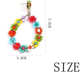 img 1 attached to 🌻 Handmade Sunflower Multicolor Seed Bead Floral Earrings - Cute Drop Dangle Jewelry for Women and Girls, Delicate Gift Idea