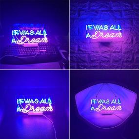 img 2 attached to 🌟 Neon Sign "BYGO - It was All a Dream" Ultra Bright Light Blue Pink Handmade Real Glass Tube Neon Lights for Bar Party Bedroom Hotel Office Garage Night Wall Decor