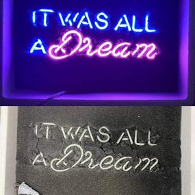 img 1 attached to 🌟 Neon Sign "BYGO - It was All a Dream" Ultra Bright Light Blue Pink Handmade Real Glass Tube Neon Lights for Bar Party Bedroom Hotel Office Garage Night Wall Decor