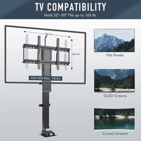 img 2 attached to 📺 CO-Z Motorized TV Lift: Height Adjustable Stand for 32"-70" TVs with Remote Control and Memory Setting