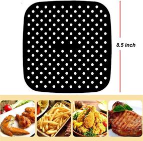 img 1 attached to Geekboy Non-Stick Silicone Air Fryer Liners – [2 Pack] 8.5-Inch Square Mats 🍟 for Air Fryer, Oven & Microwave, Air Fryer Accessories - Black & Red, 8.5inch