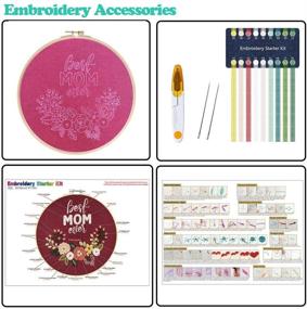 img 3 attached to 🎁 Top-rated MOM Gift - Cooliya Embroidery Starter Kit: Patterned Cloth, Hoop, Threads, Needles & Scissors - Perfect for Beginners!