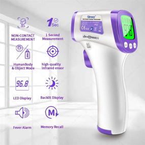 img 3 attached to Accurate Non-Contact Infrared Thermometer for Adults - Forehead Thermometer (Purple)