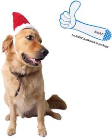 img 3 attached to Задайте праздничный настрой своим питомцам с ANAIC Pet Christmas Hat - санта-кепка для собак с белым помпоном, новогодние головные уборы для котов и милые аксессуары для собак.