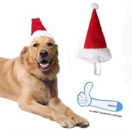 задайте праздничный настрой своим питомцам с anaic pet christmas hat - санта-кепка для собак с белым помпоном, новогодние головные уборы для котов и милые аксессуары для собак. логотип