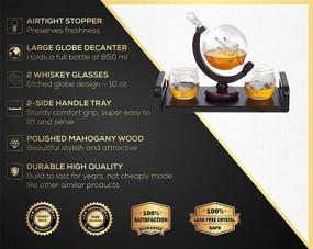 img 3 attached to 🥃 Exquisite Mahogany Etched Whiskey Decanter Glasses: Premium Class and Elegance