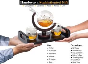 img 1 attached to 🥃 Exquisite Mahogany Etched Whiskey Decanter Glasses: Premium Class and Elegance